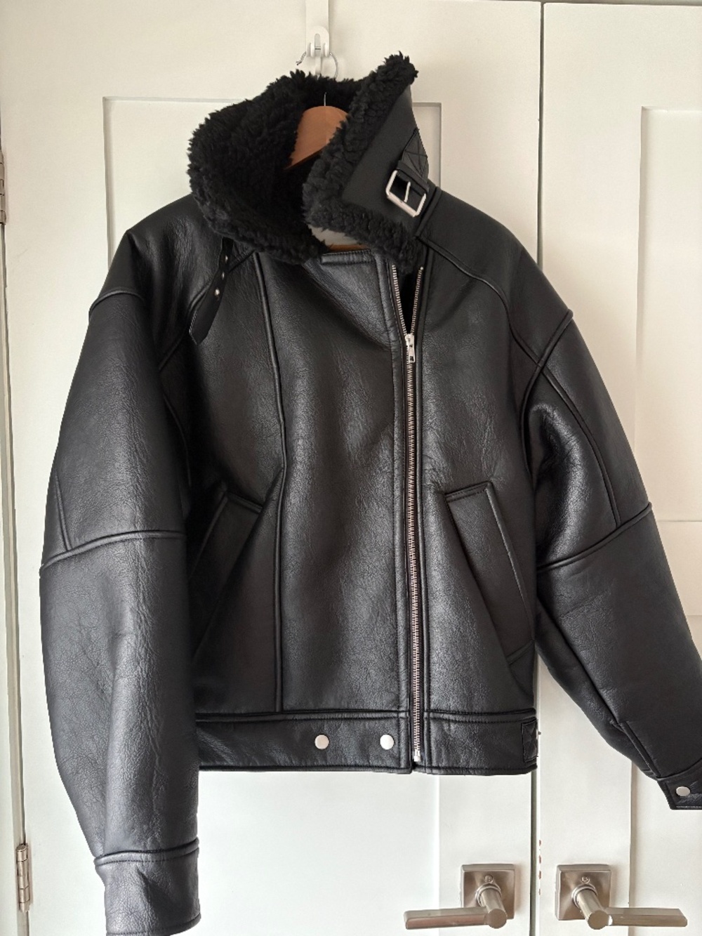 OAK + FORT BRAND NEW SHERPA AVIATOR JACKET, SIZE S